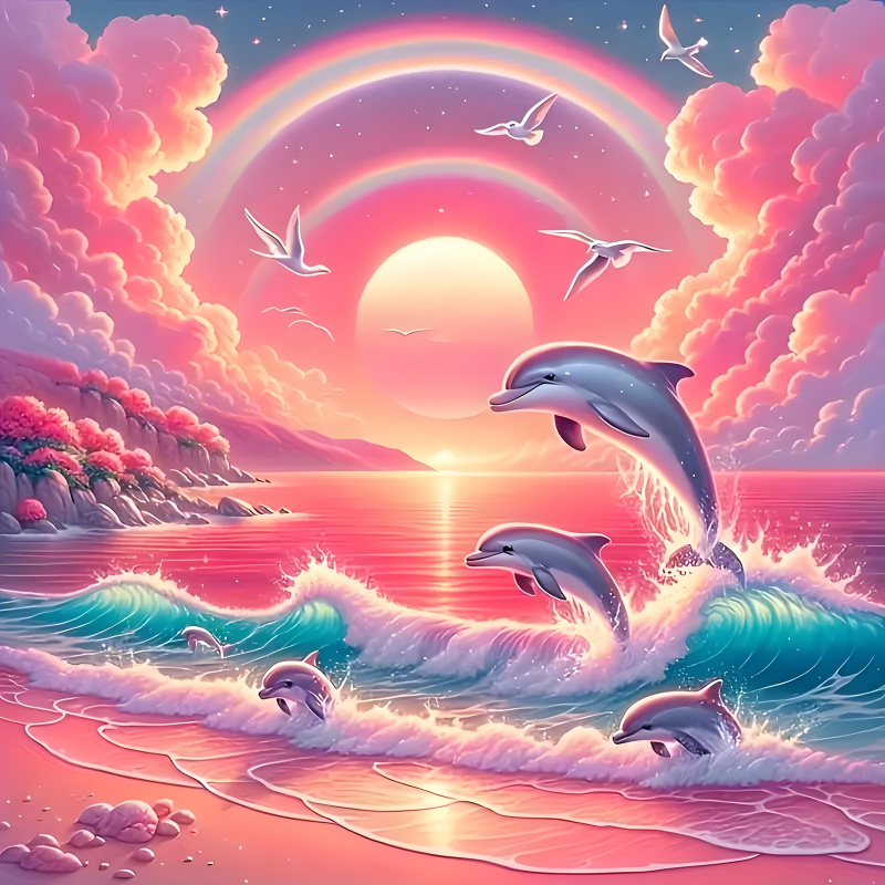Resin Art Kits - Diamond Painting Kit, roze lucht- en