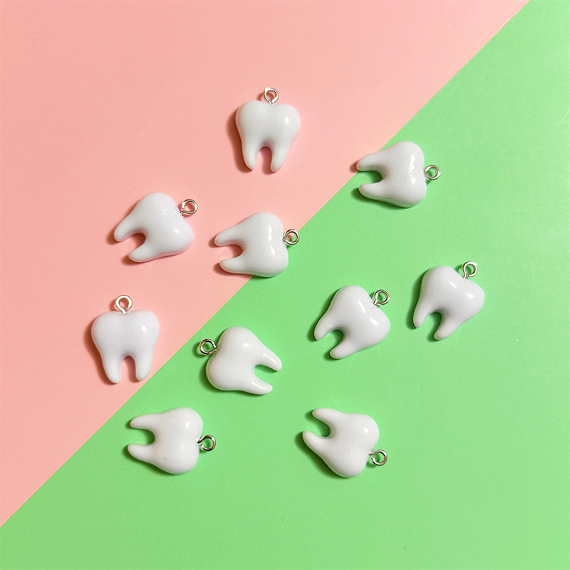 Resin Art Love - 10 stuks schattige witte tanden hars