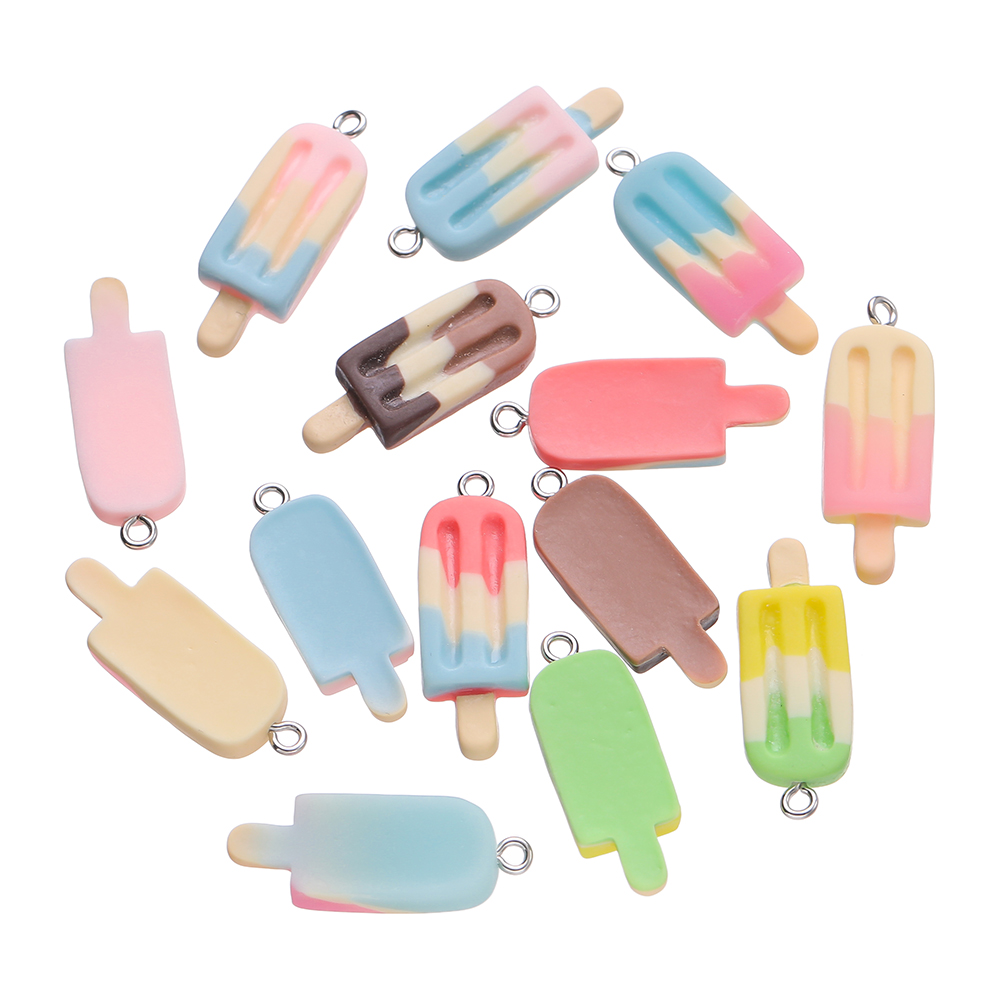 Resin Art Bracelet - 10 Stuks 12X32Mm Schattige Kleurrijke Ijslolly