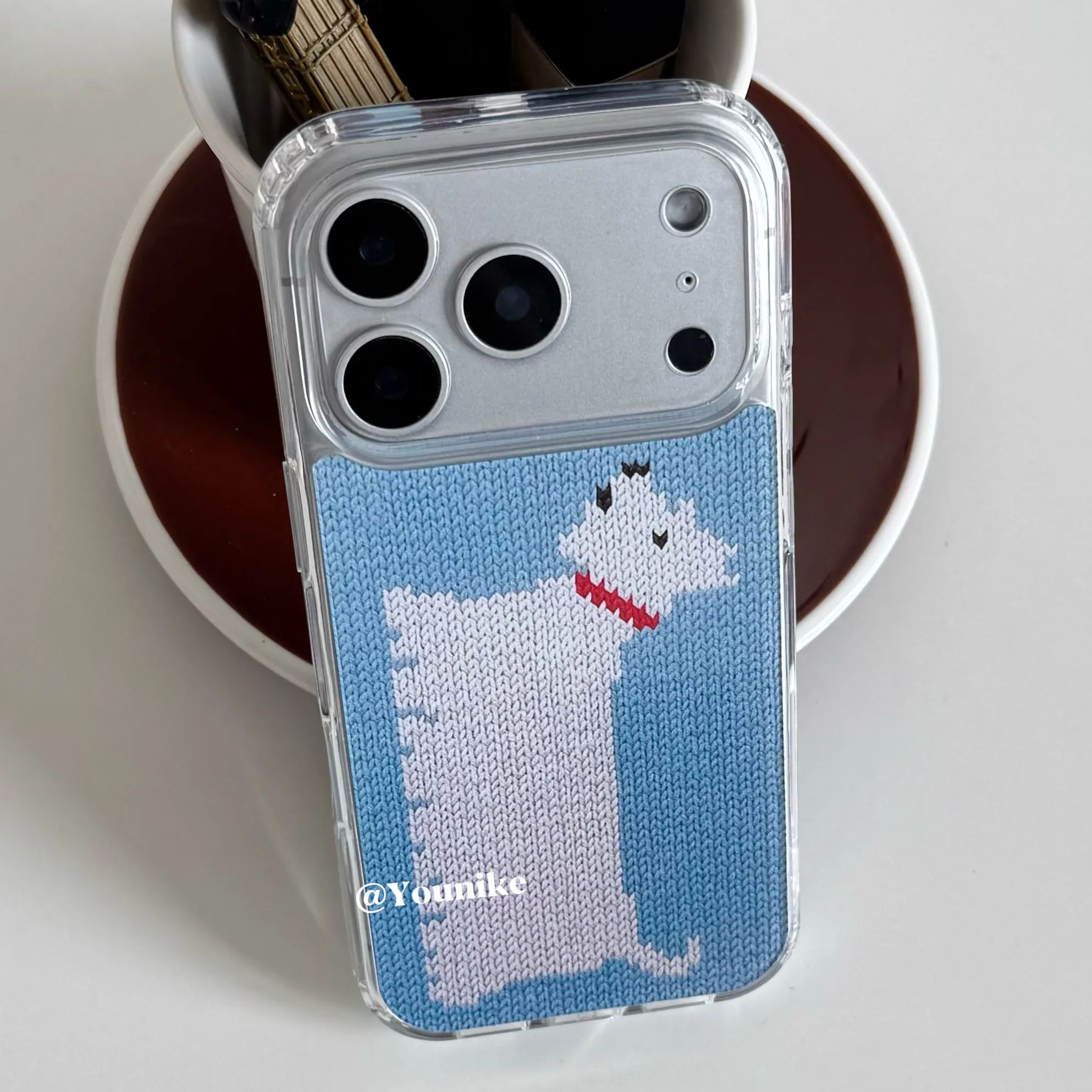 Resin Art Phone Case - Koreaanse Ins Gebreide Gedrukt Westerse Hoogland
