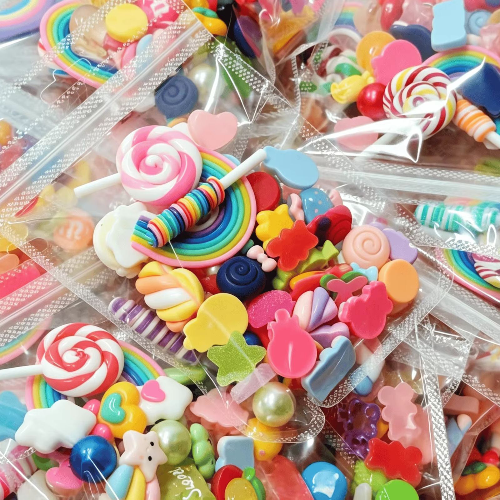 Resin Art Phone Case - 50 stuks gemengde zoete snoepjes regenboog