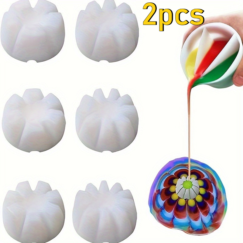 Resin Art Pouring - 2-delige bloemvormige kantelbare bekerset voor schilderen,
