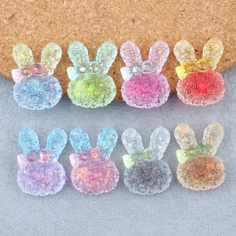 Resin Art Phone Case - 5 stuks 18*25mm Lichtgevende Verloopkleur Konijnenhars