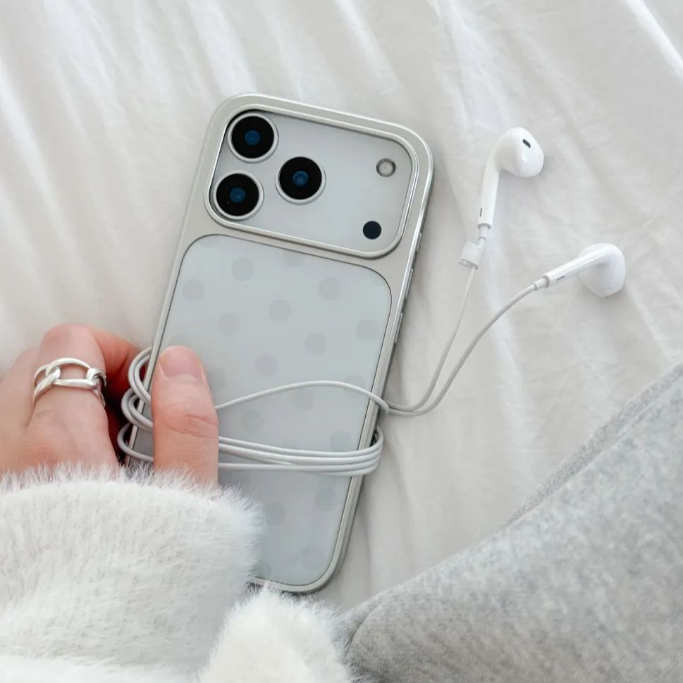 Resin Art Phone Case - Koreaanse Ins minimalistische blauwe stip telefoonhoes
