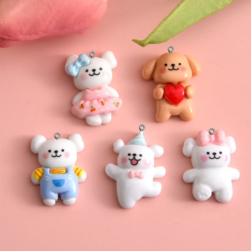 Resin Art Bracelet - 10 stuks cartoon hond hars bedels