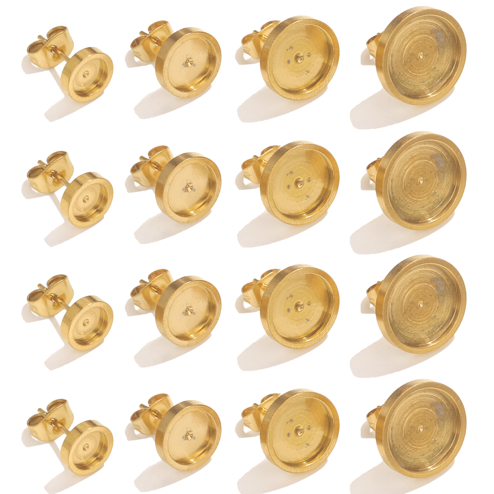 Resin Art Love - 10st roestvrij staal gouden oorbel stud