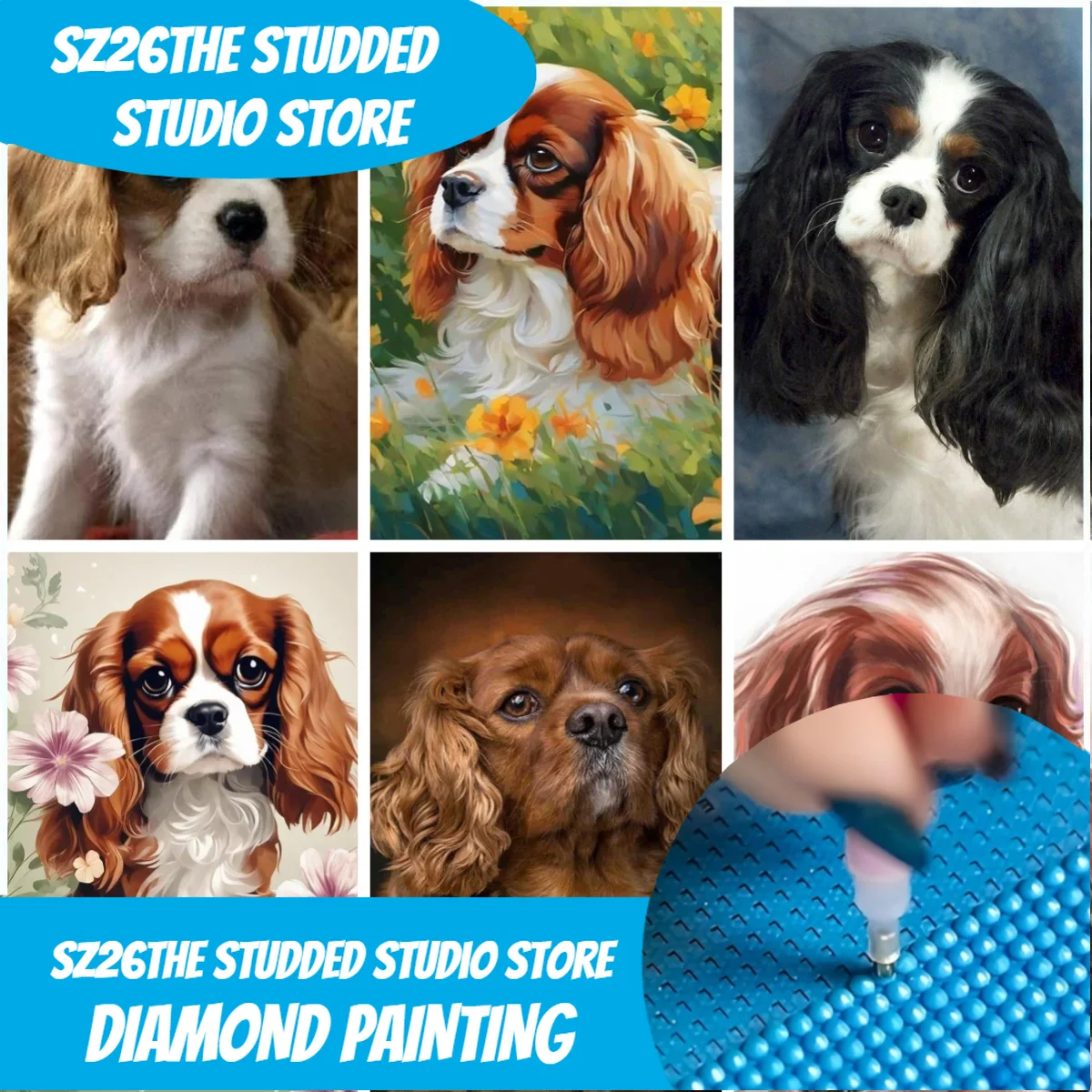 Sz26The Studded Cavalier King  - Resin Art Pouring recensie en prijs