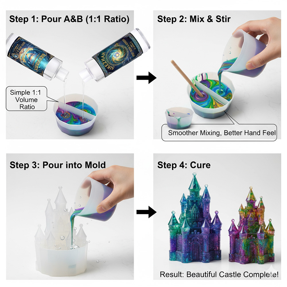 Epoxyhars Kit met 4 siliconen  - Resin Art Pouring recensie en prijs