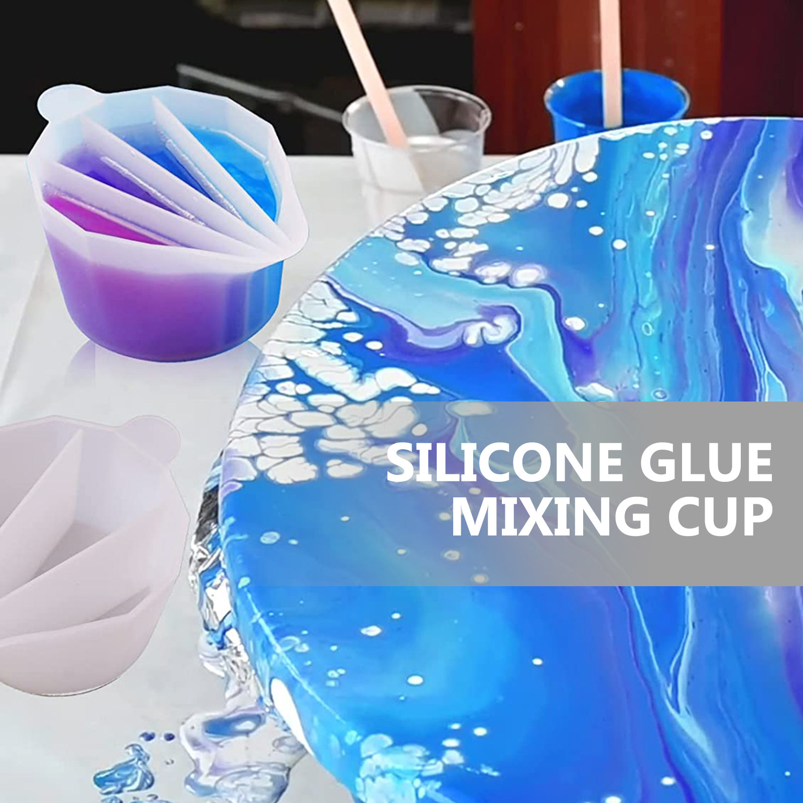5-delige siliconen mengbekers  - Resin Art Pouring recensie en prijs