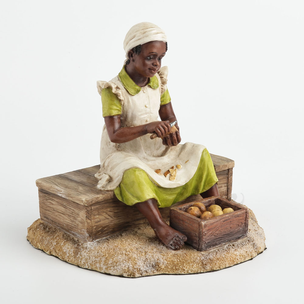 Jong zwart meisje sculptuur aa - Resin Art On Wood recensie en prijs