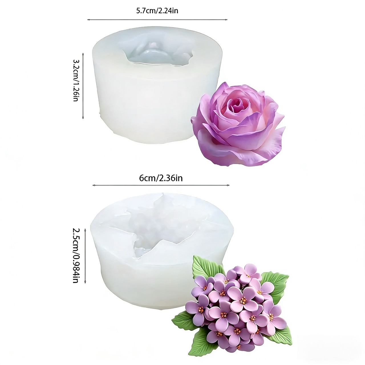 2-delige 3D Rose Lilac Flower  - Resin Art Of Rose recensie en prijs
